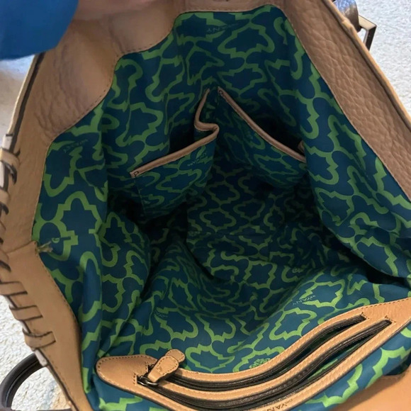 ORYANY LYSIE LARGE PEBBED LEATHER TAN/MISTY PINK IN COLOR. - Picture 5 of 7